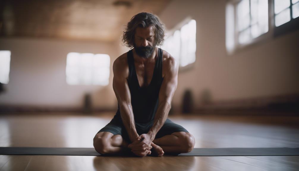 standing separate head to knee pose